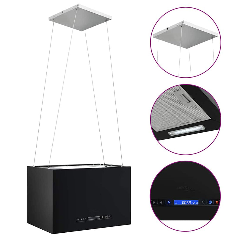 Load image into Gallery viewer, Vidaxl afzuigkap hangend met aanraaksensor lcd 55 cm staal
