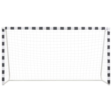 Vidaxl voetbaldoel 300x160x90 cm metaal zwart en wit