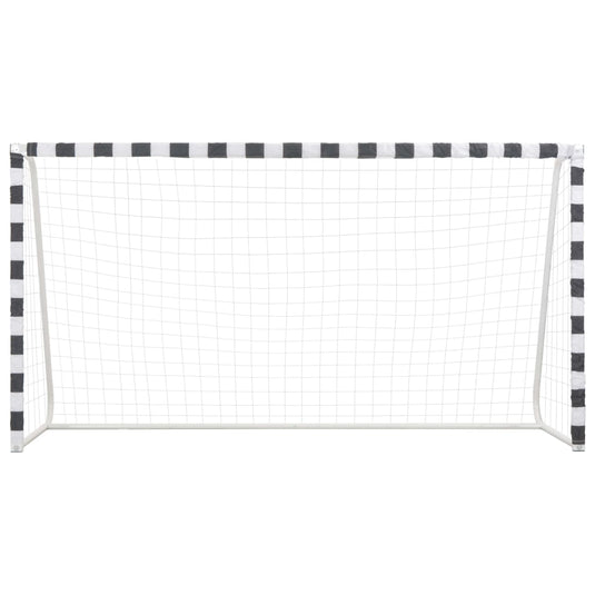 Vidaxl voetbaldoel 300x160x90 cm metaal zwart en wit