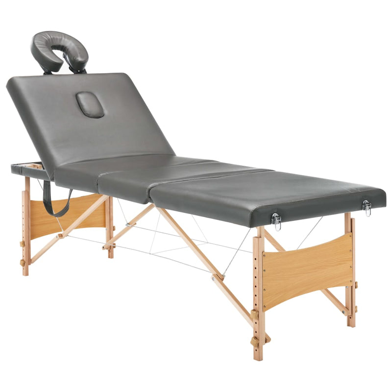 Load image into Gallery viewer, Vidaxl massagetafel met 4 zones 186x68 cm houten frame antraciet
