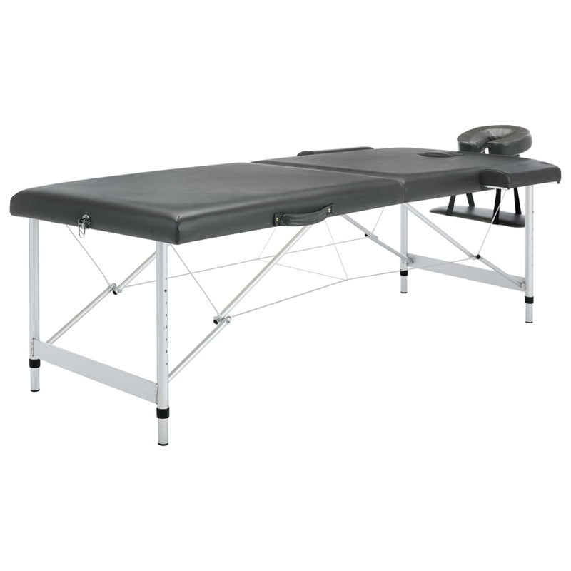 Load image into Gallery viewer, Vidaxl massagetafel met 2 zones 186x68 cm aluminium frame antraciet
