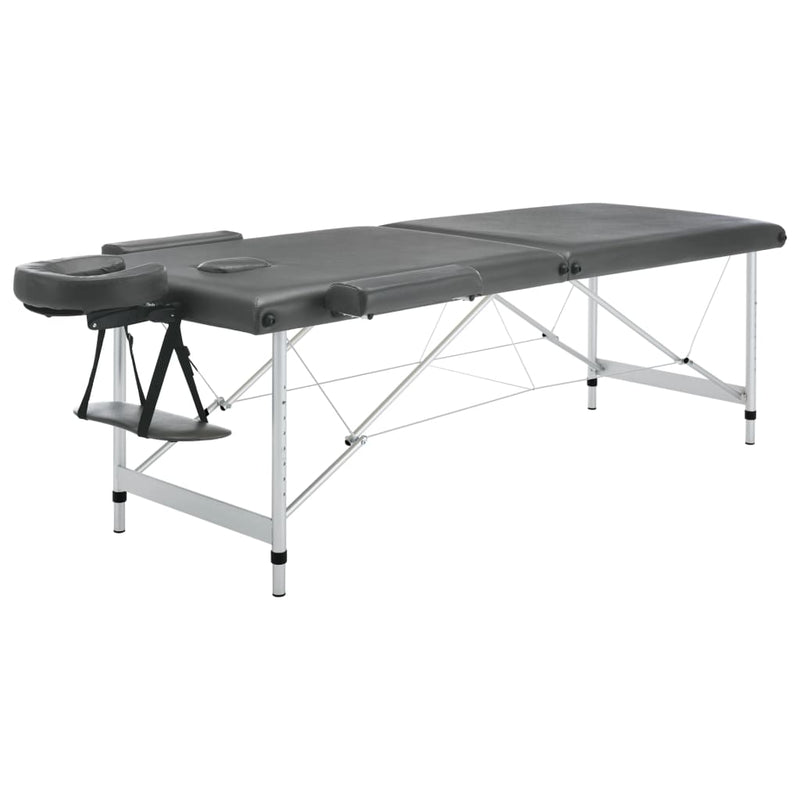 Load image into Gallery viewer, Vidaxl massagetafel met 2 zones 186x68 cm aluminium frame antraciet
