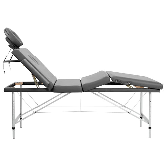 VidaXL Massagetafel met 4 zones 186x68 cm aluminium frame antraciet