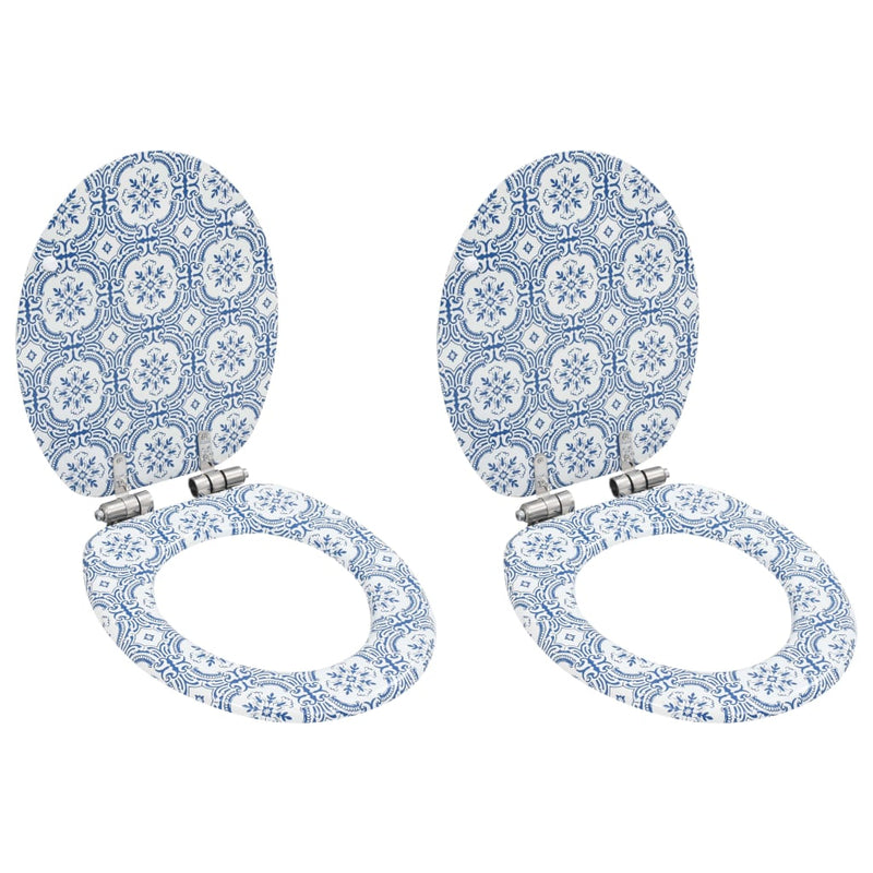 Load image into Gallery viewer, VidaXL Toiletbrillen 2 st met soft-close deksels MDF porseleinontwerp
