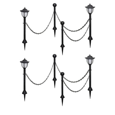 Vidaxl solarlampen 4 st met hekwerk en palen