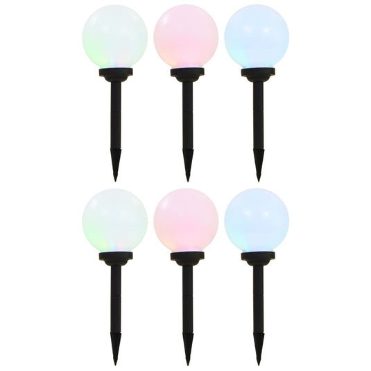VidaXL Solarlampen 6 st LED rond 20 cm RGB
