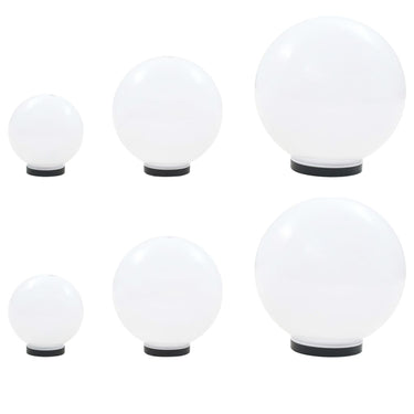 Vidaxl 6-delige led-bollampenset rond 20 30 40 cm pmma