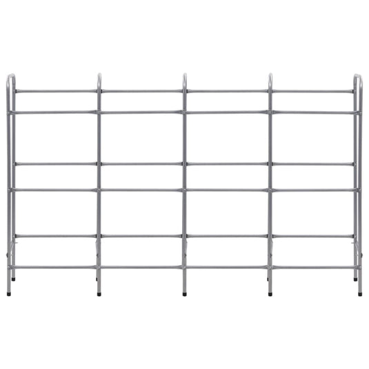 Vidaxl opbergrek voor 12 kratten 190x33x116 cm staal zilverkleurig