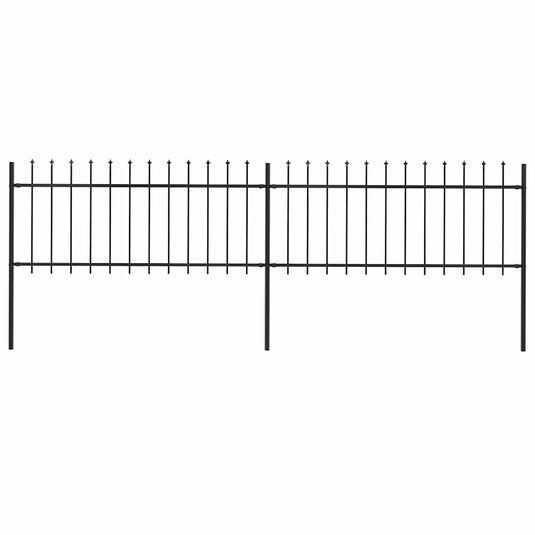 VidaXL Tuinhek met speren bovenkant 3,4x0,8 m staal zwart