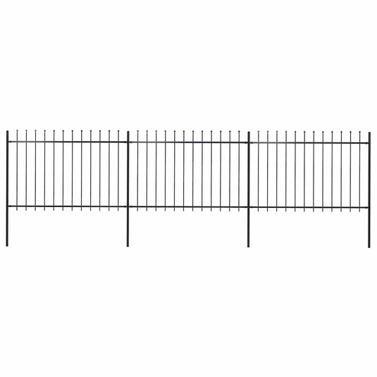 VidaXL Tuinhek met speren bovenkant 5,1x1,2 m staal zwart
