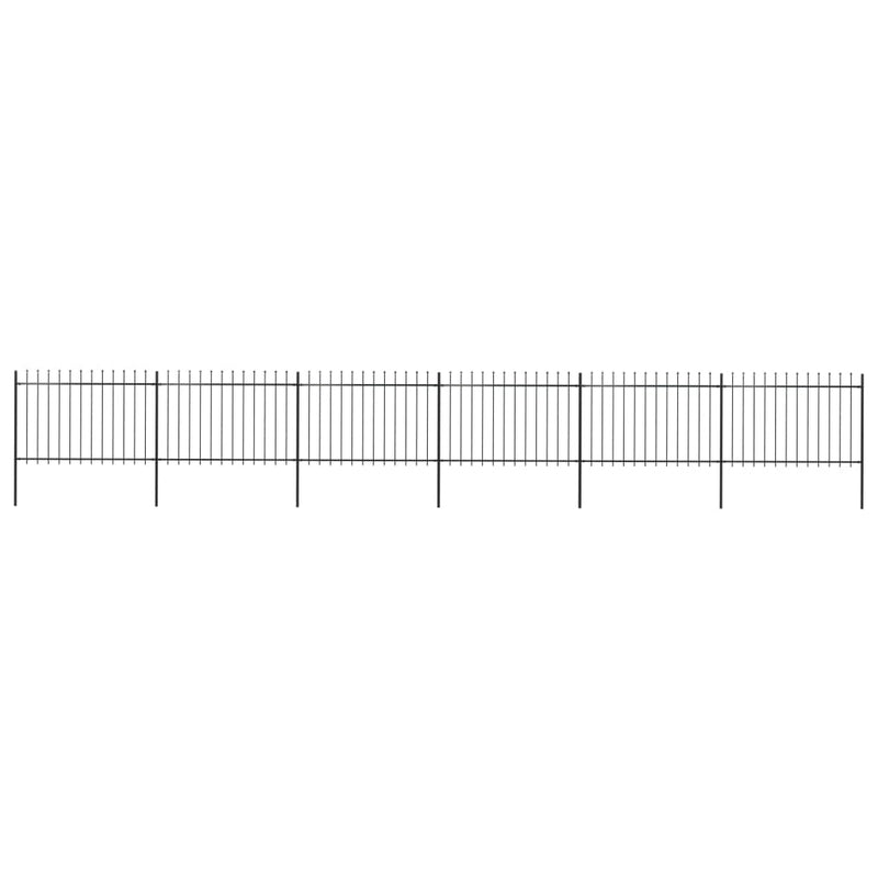 Load image into Gallery viewer, VidaXL Tuinhek met speren bovenkant 10,2x1,2 m staal zwart
