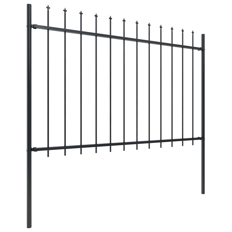 Load image into Gallery viewer, VidaXL Tuinhek met speren bovenkant 15,3x1,2 m staal zwart

