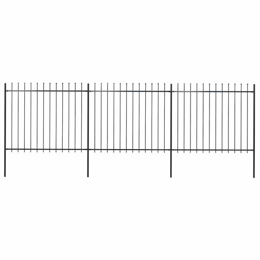 VidaXL Tuinhek met speren bovenkant 5,1x1,5 m staal zwart