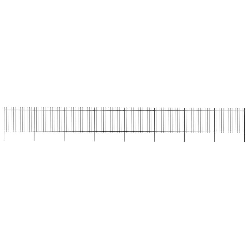 Load image into Gallery viewer, VidaXL Tuinhek met speren bovenkant 13,6x1,5 m staal zwart
