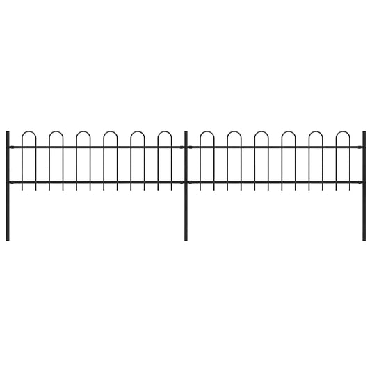 VidaXL Tuinhek met ronde bovenkant 3,4x0,6 m staal zwart