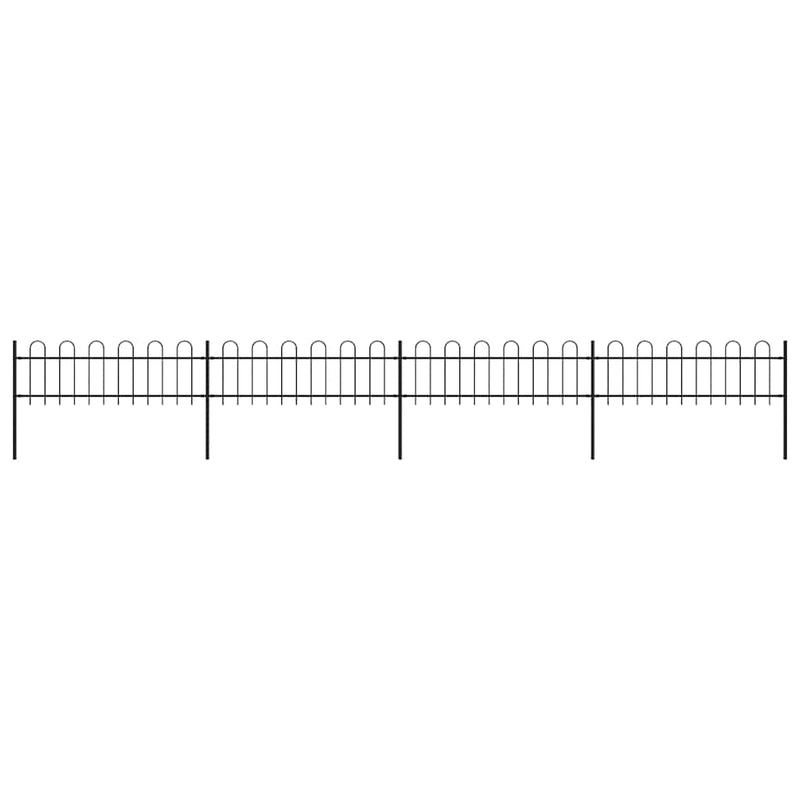 Load image into Gallery viewer, VidaXL Tuinhek met ronde bovenkant 6,8x0,6 m staal zwart
