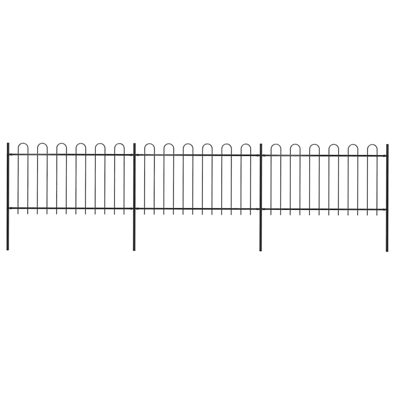 Load image into Gallery viewer, VidaXL Tuinhek met ronde bovenkant 5,1x1 m staal zwart
