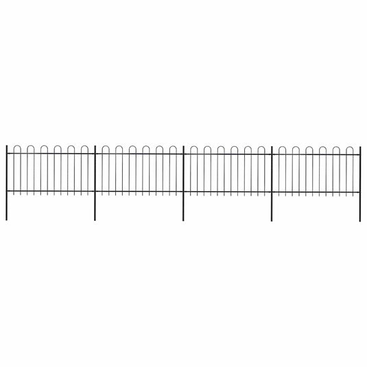 Vidaxl tuinhek met ringtop staal 714,5x100 cm zwart