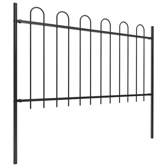 Vidaxl tuinhek met ringtop staal 714,5x100 cm zwart