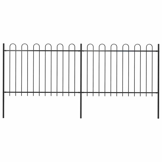 VidaXL Tuinhek met ronde bovenkant 3,4x1,2 m staal zwart