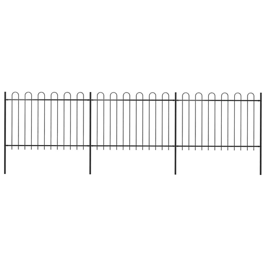 VidaXL Tuinhek met ronde bovenkant 5,1x1,2 m staal zwart