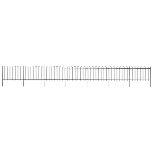VidaXL Tuinhek met ronde bovenkant 11,9x1,2 m staal zwart