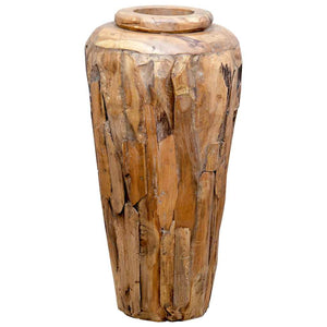 Vidaxl decoratievaas 40x80 cm massief teakhout