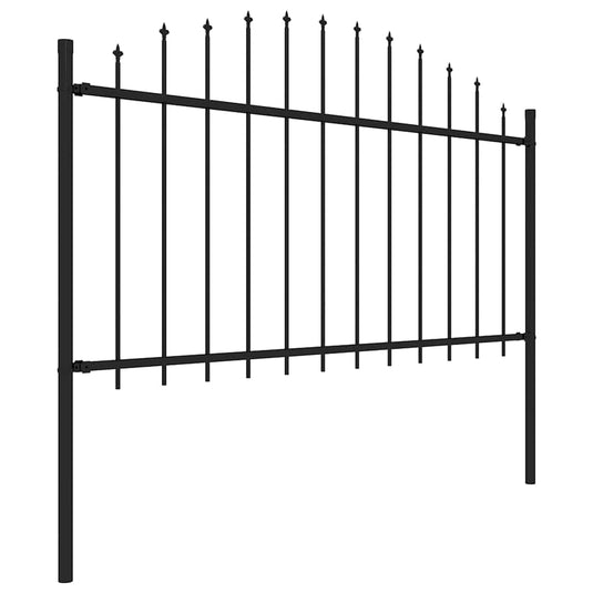 Vidaxl tuinhek met speerpunt staal 359x150 cm zwart