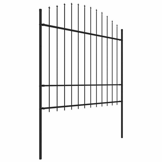 Vidaxl tuinhek met speerpunt staal 359x175 cm zwart