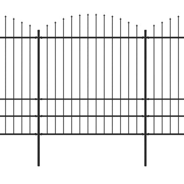 Vidaxl tuinhek met speerpunt staal 359x200 cm zwart