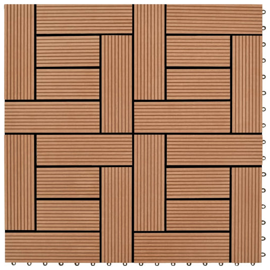 VidaXL 22 st Terrastegels 30x30 cm 2 m² HKC bruin