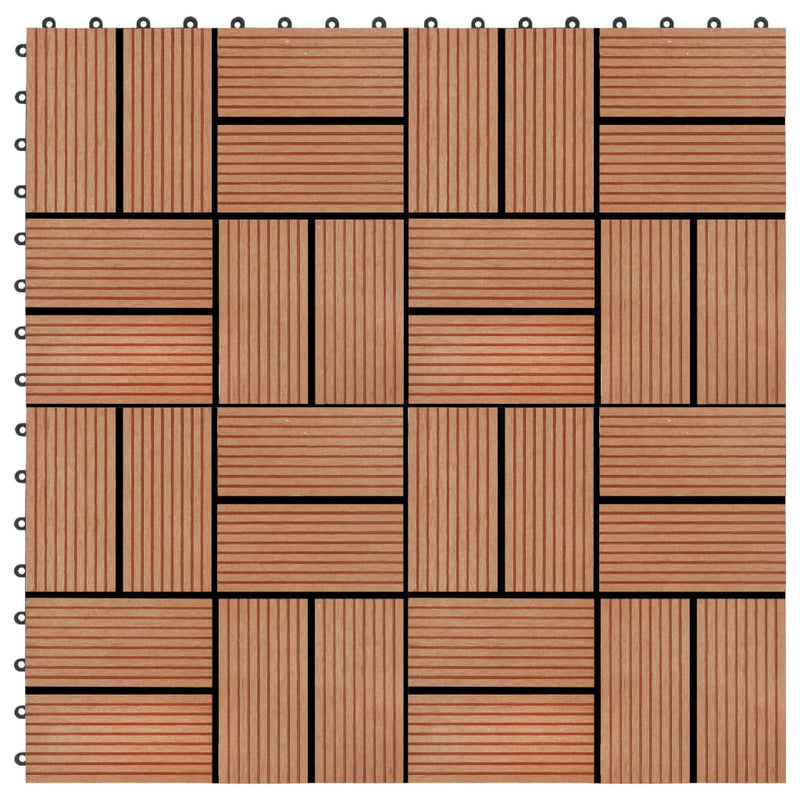 Load image into Gallery viewer, VidaXL 22 st Terrastegels 30x30 cm 2 m² HKC teakkleur
