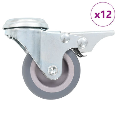 Vidaxl 12 st zwenkwielen met boutgaten 50 mm