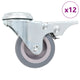 Vidaxl 12 st zwenkwielen met boutgaten 50 mm