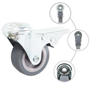 Vidaxl 12 st zwenkwielen met boutgaten 50 mm