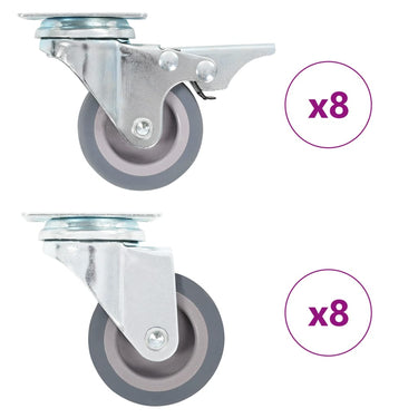 Vidaxl 16 st zwenkwielen 50 mm