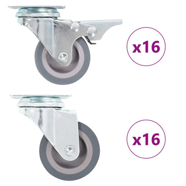 Vidaxl 32 st zwenkwielen 50 mm