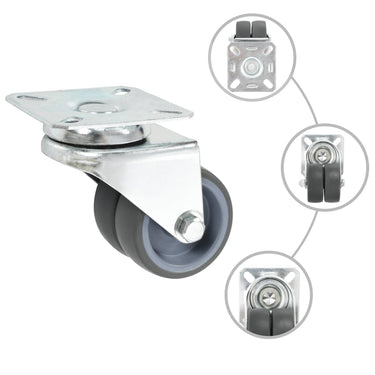 Vidaxl 16 st zwenkwielen dubbel 50 mm