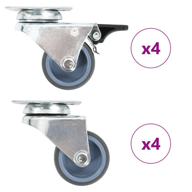 Vidaxl 8 st zwenkwielen dubbel 50 mm