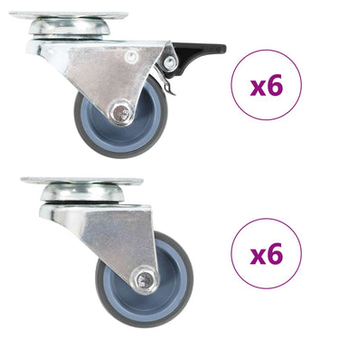 Vidaxl 12 st zwenkwielen dubbel 50 mm