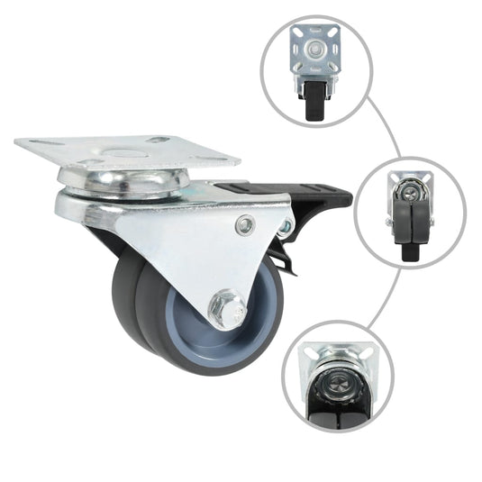 Vidaxl 8 st zwenkwielen dubbel 50 mm