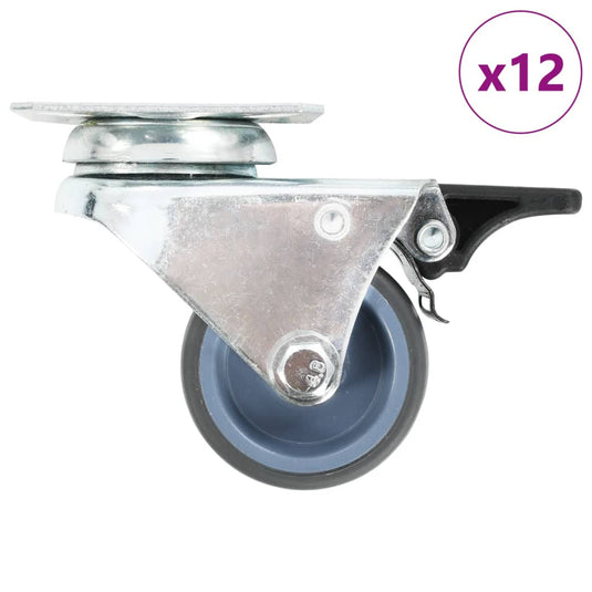 Vidaxl 12 st zwenkwielen dubbel 50 mm