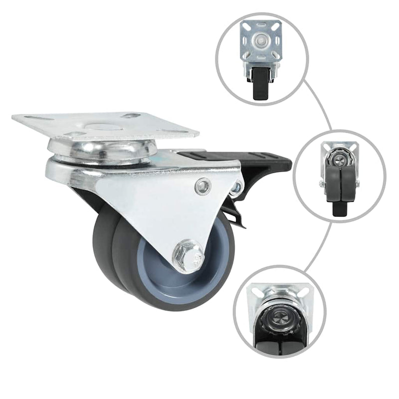 Load image into Gallery viewer, Vidaxl 32 st zwenkwielen dubbel 50 mm
