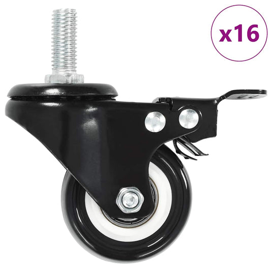 Vidaxl zwenkwielen 16 st met remmen 50 mm