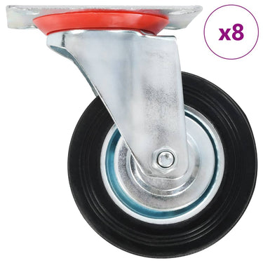 Vidaxl 8 st zwenkwielen 100 mm