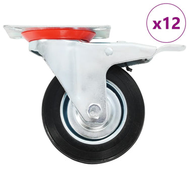 Vidaxl 12 st zwenkwielen 100 mm