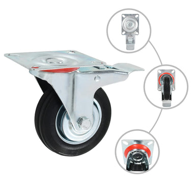 Vidaxl 16 st zwenkwielen 100 mm