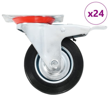 Vidaxl 24 st zwenkwielen 100 mm