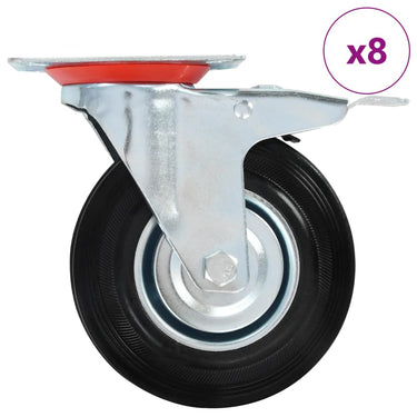 Vidaxl 8 st zwenkwielen 125 mm