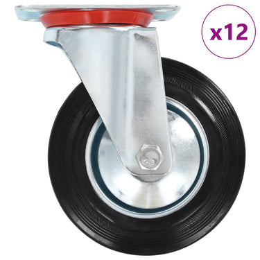 Vidaxl 12 st zwenkwielen 160 mm